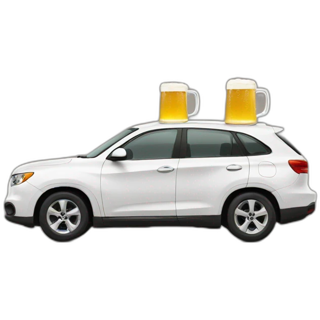Car with a beer emoji