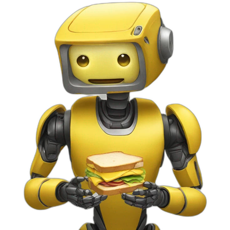 Yellow-robot-eating-sandwich emoji