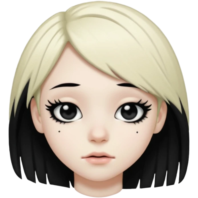 Emo femboy with big round butt, pale, makeup, booty, buttcrack emoji