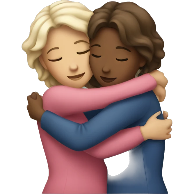 Two women hugging emoji