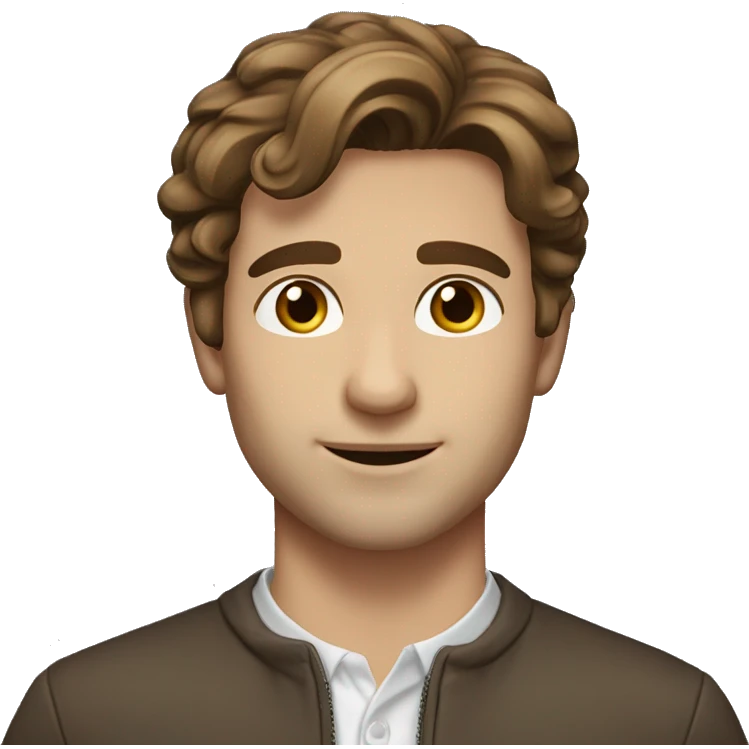 brown hair man-browneyes-light skin-european-handsome-sideparted emoji