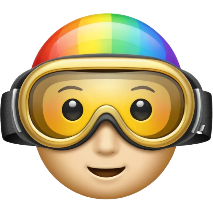 gold simulation rainbow visor Earth goggles emoji