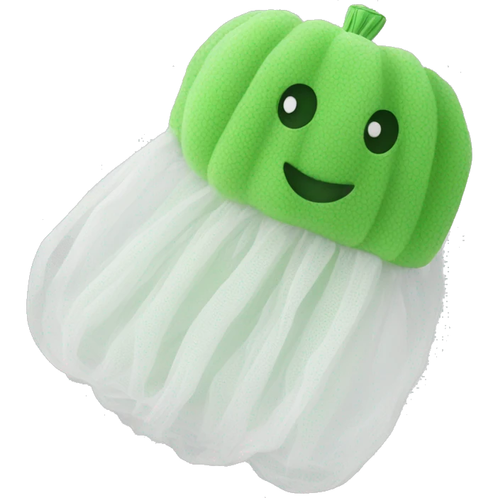 Synthetic mesh loofah emoji
