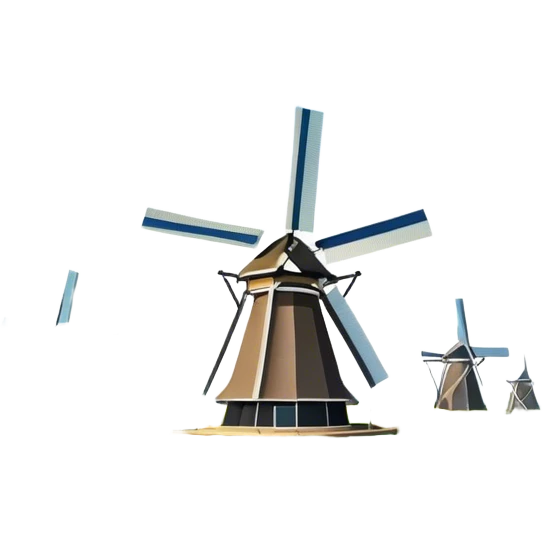 Cinematic Realistic Kinderdijk Windmills Landmark Emoji, showcasing traditional Dutch windmills aligned along a tranquil canal, with lush green fields, soft ripples in the water. emoji
