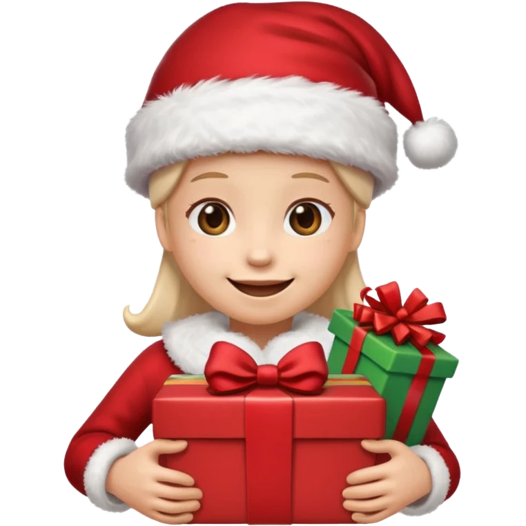 Laughing emoji with christmas emoji