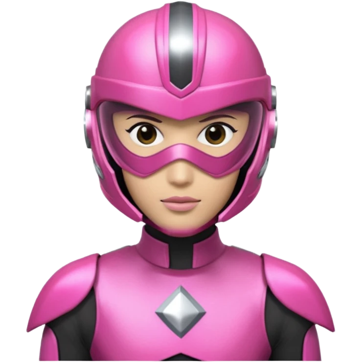 Pink ranger with face covered helmet emoji