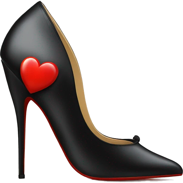 One Elegant expensive shoes with a little red heart slingback black pumps  emoji