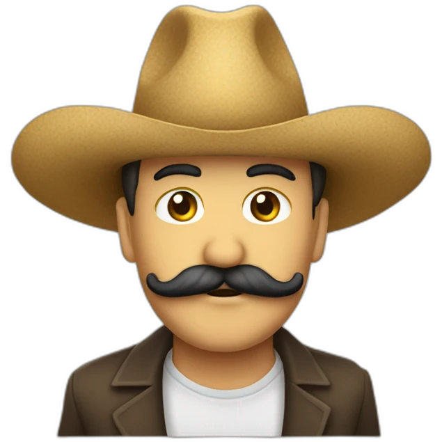 señor con bigote y sombrero emoji