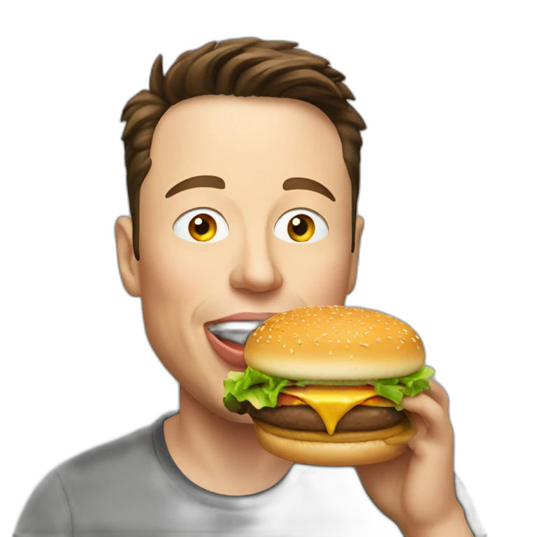 Elon Musk eating burger emoji