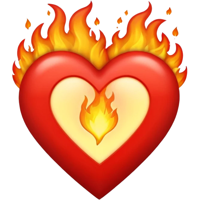 Coração em chamas emoji
