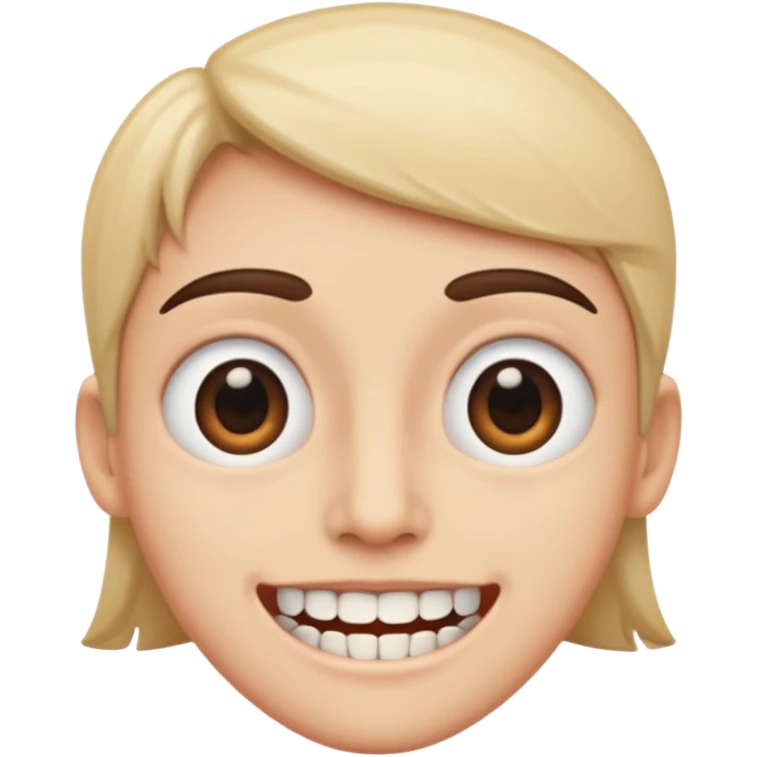 eyes to side with teeth showing  emoji