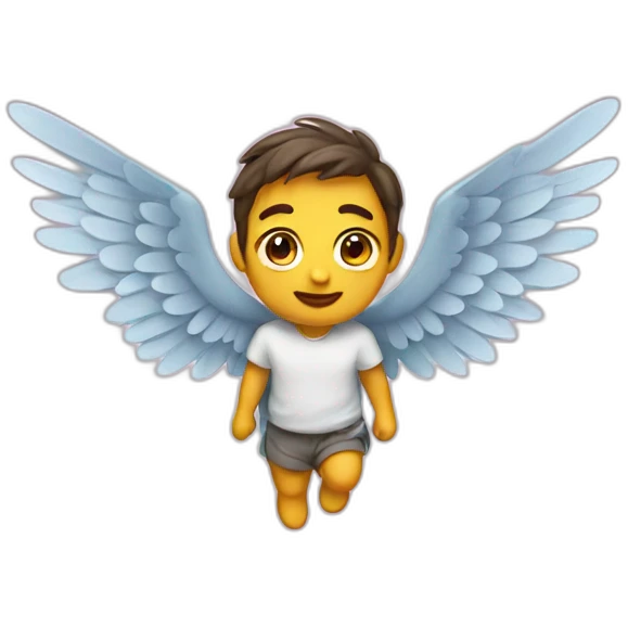 Imoji with wings emoji