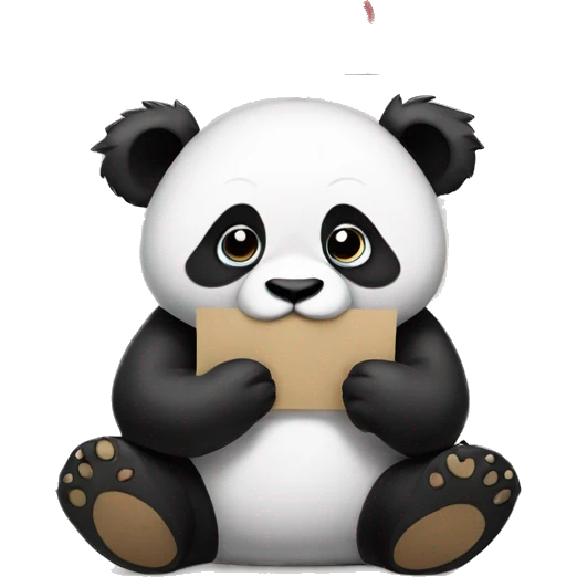 A cute panda holding a sign that says NO emoji
