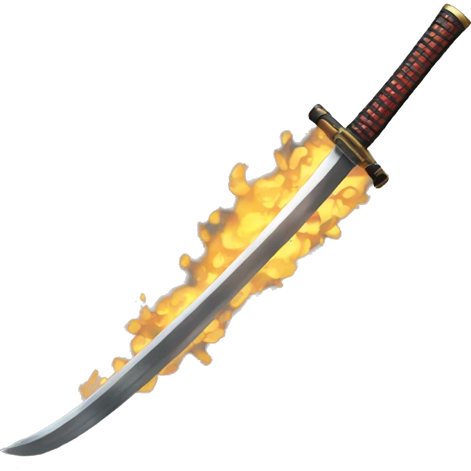 Katana en feu emoji
