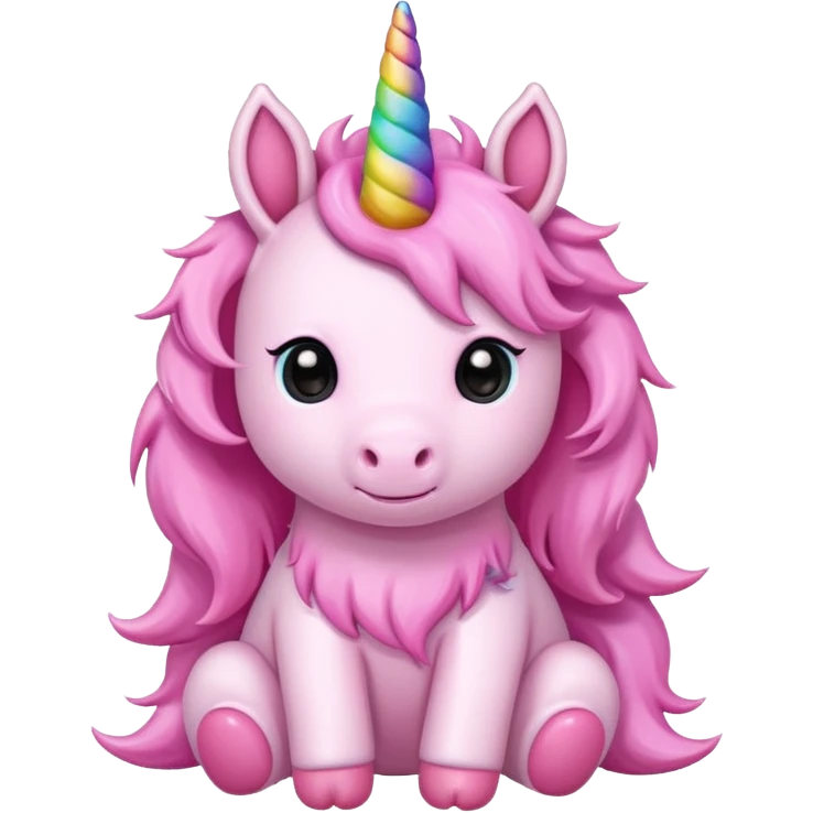 Cute Cartoon style pink baby unicorn 
 emoji