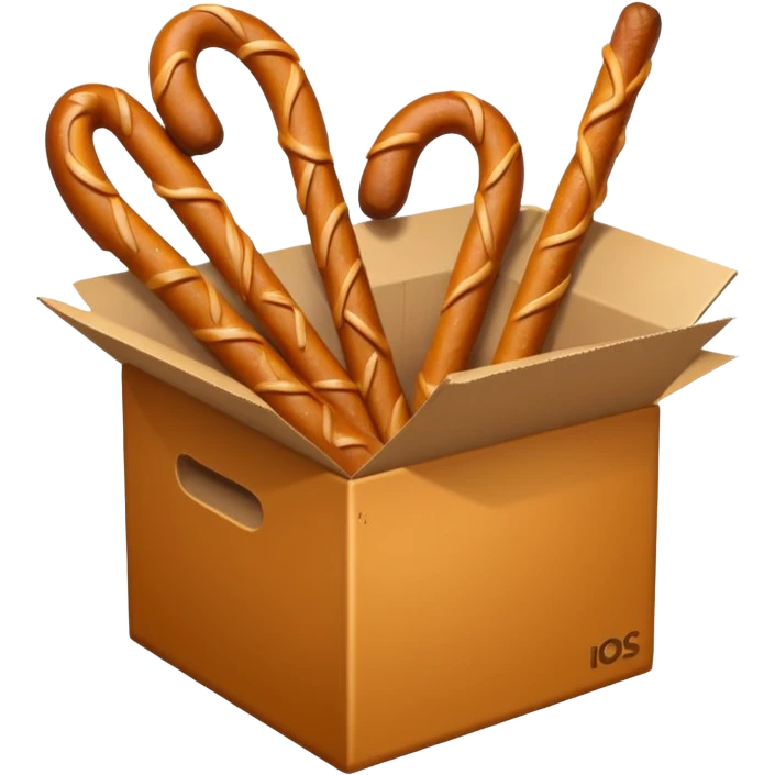 Pretzel sticks on box emoji