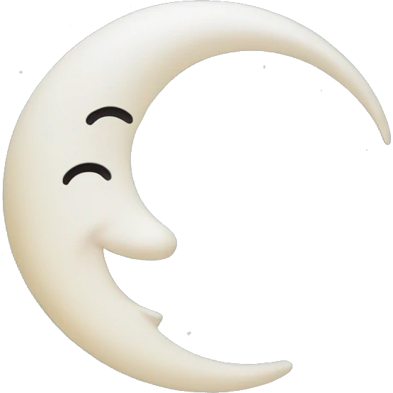 Frozen Crescent moon with smile  emoji