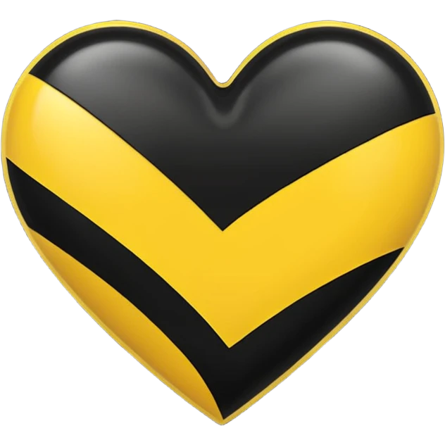 Black with vertical yellow stripe middle dashed inside black heart

 emoji