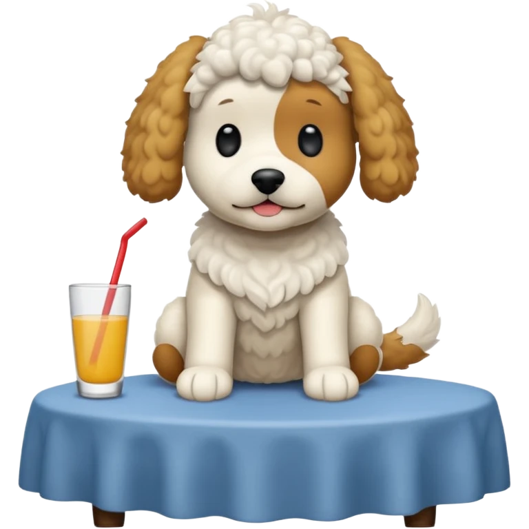caniche blanco en peluqueria canina emoji