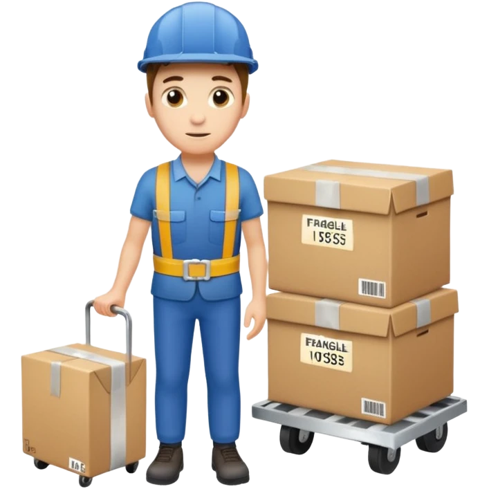 Apartment Mover, Fragile-Label Runner with tape belt. emoji