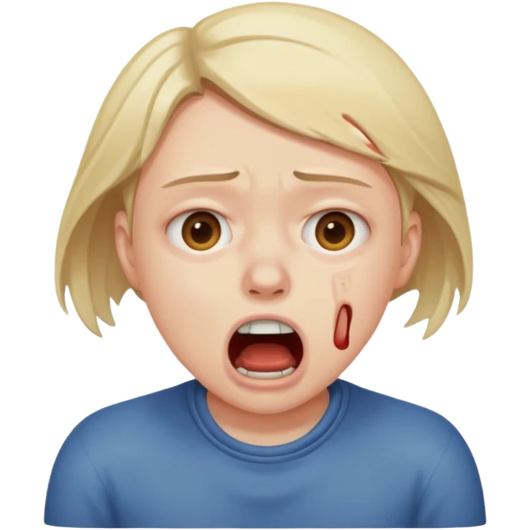 emoji of a person crashing out and choking, expressive face, clear distress emoji