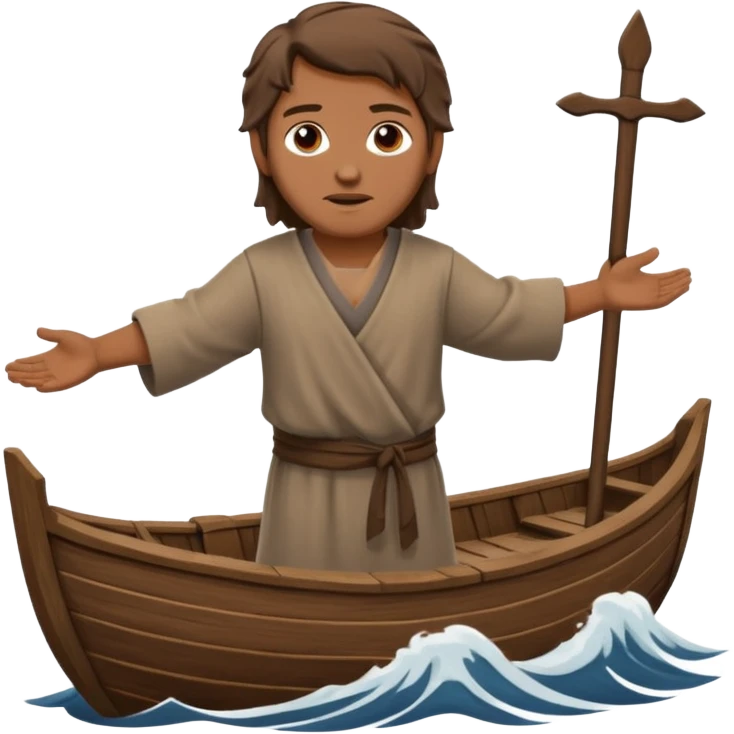 Biblical Noah on a boat emoji