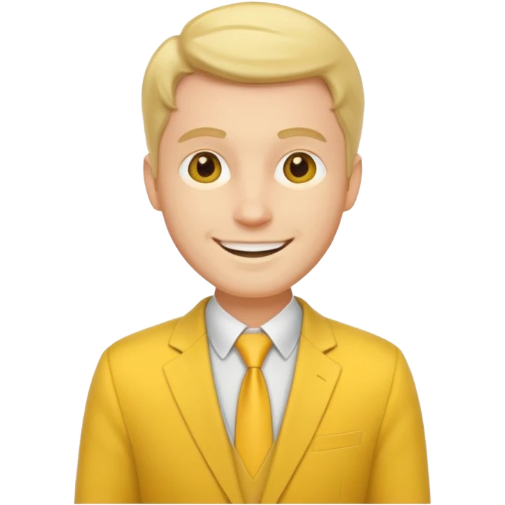 white man wearing yellow suit  emoji