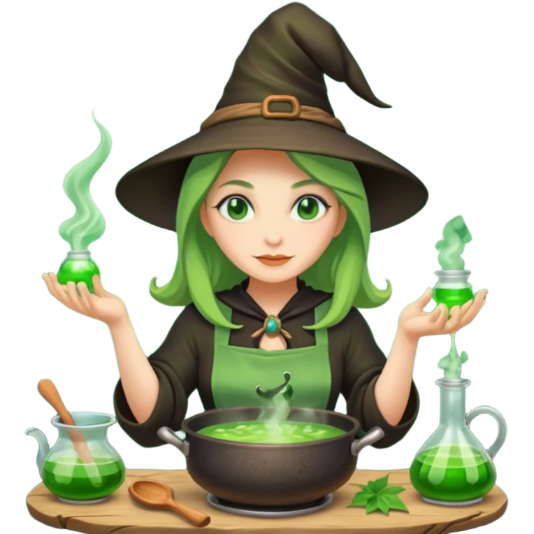 green witch cooking potion emoji