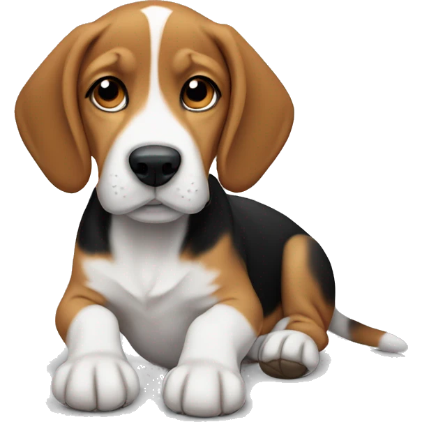 Beagle puppy laying emoji