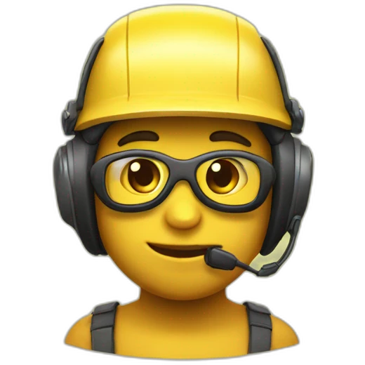 Poussin avec casque emoji