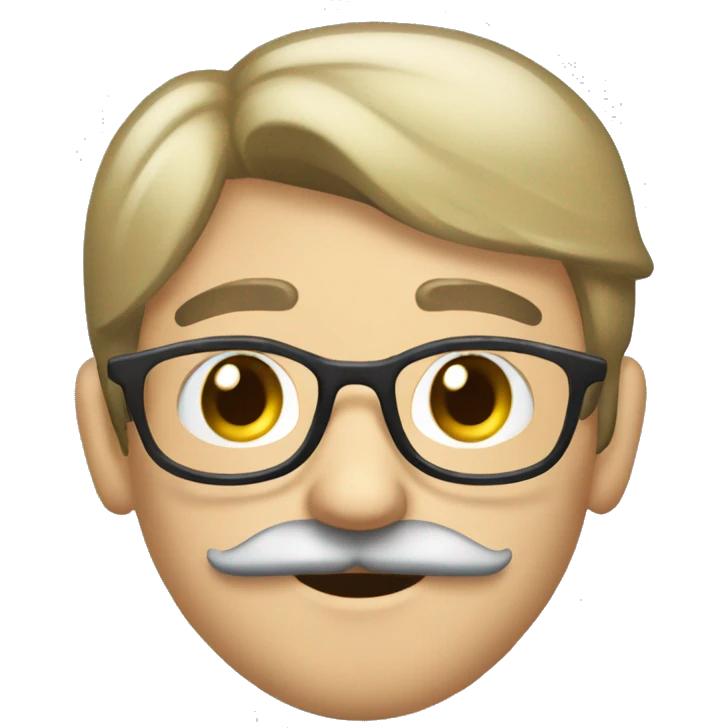 UN JOVEN CON BIGOTE Y LETES TRANSPARENTES emoji