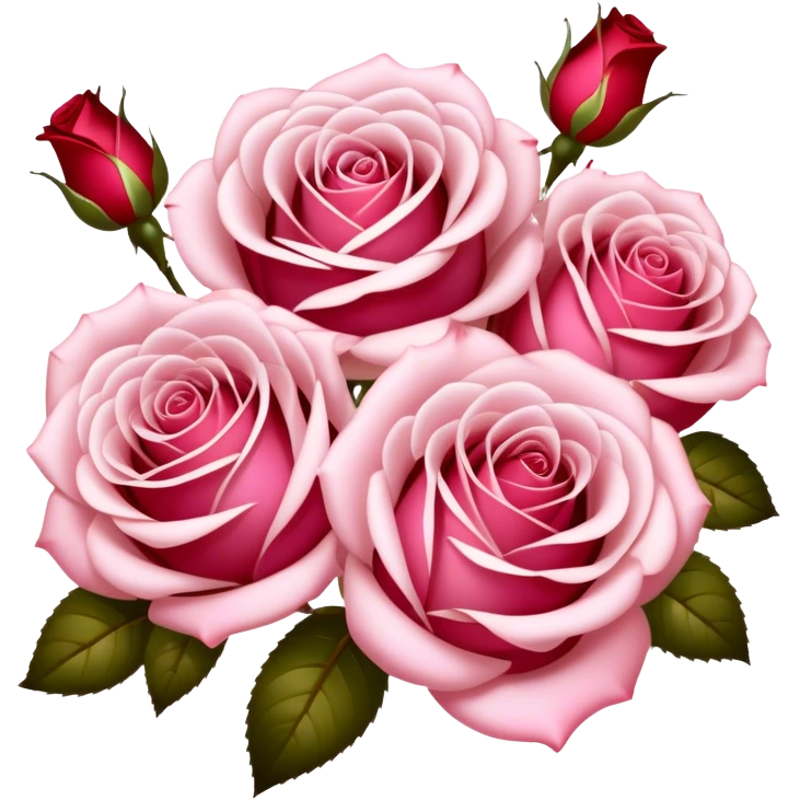 Soft pink champagne roses intertwine with glistening rubies, blending elegance with warmth. The delicate petals and deep red gems create a luxurious, romantic scene. emoji