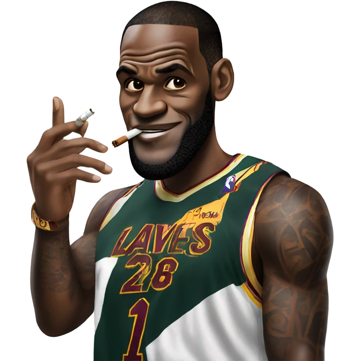 LeBron with cigarette emoji