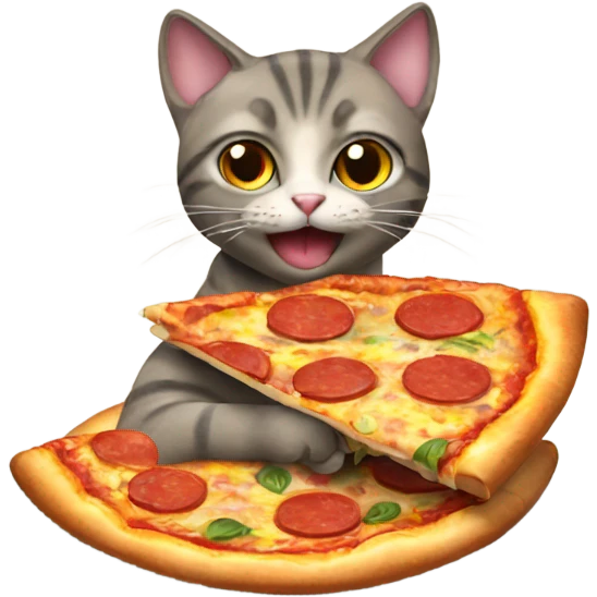 cat eating pizza emoji