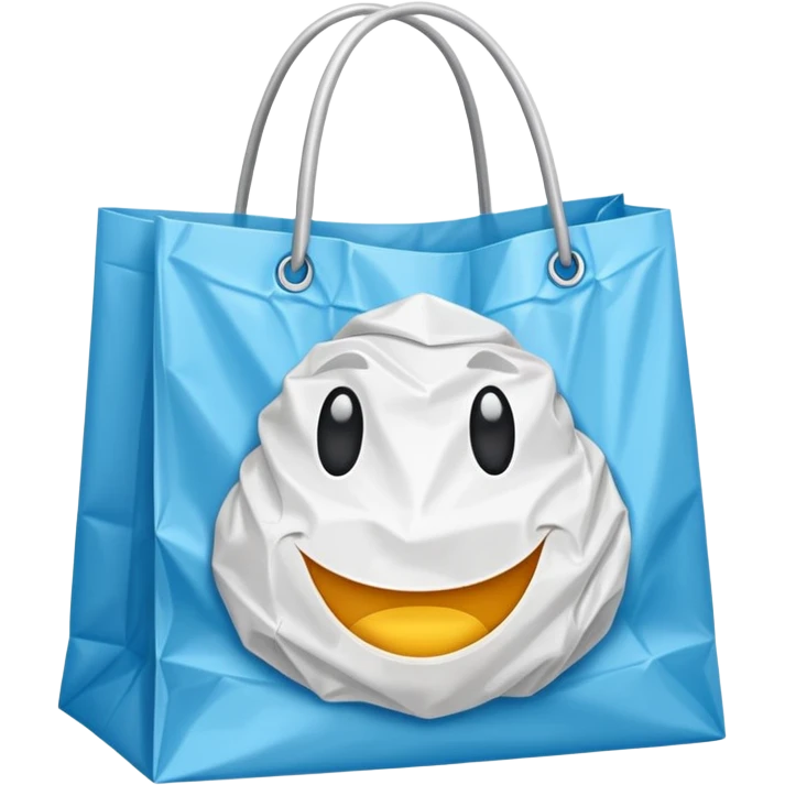 a plastic polythene shopping bag in a simple vector style emoji