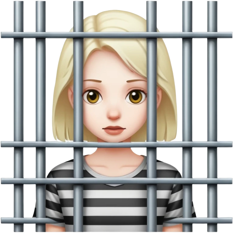 girl standing behind jail bars emoji