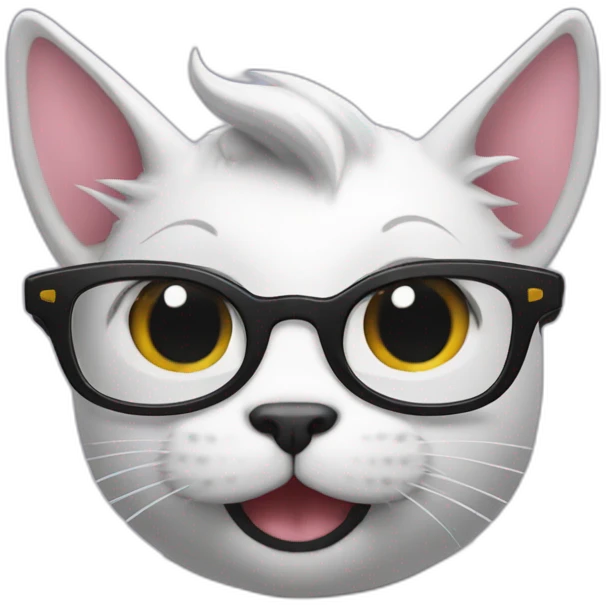 unicorn cat with dark glasses celebrating emoji
