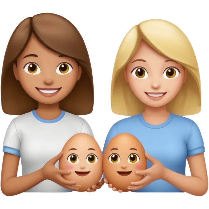 Girls with egess emoji