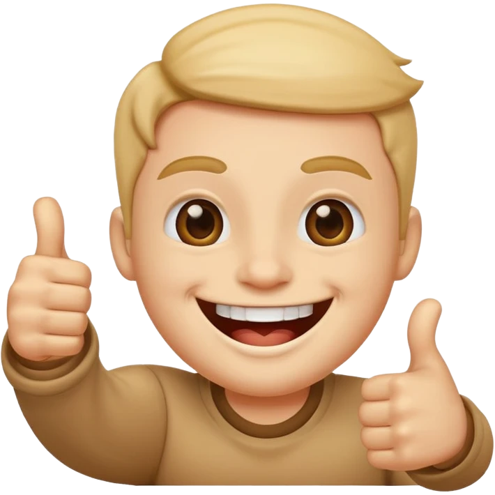 smiling face with teeth showing thumbs up emoji