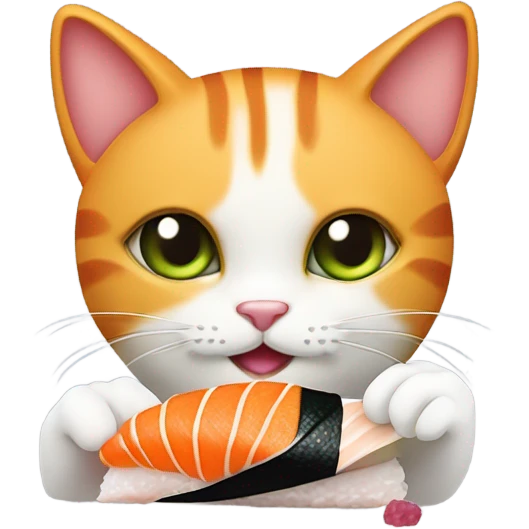 cat eat sushi emoji