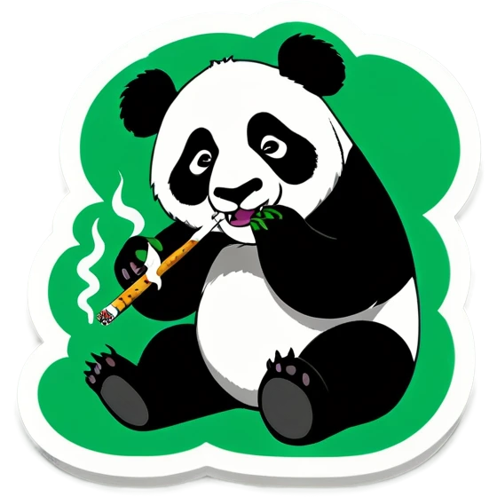 Panda smoking weed emoji