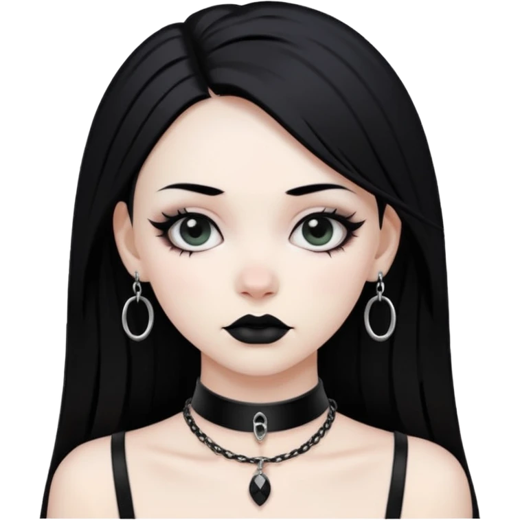 goth black white choker , remove background  emoji