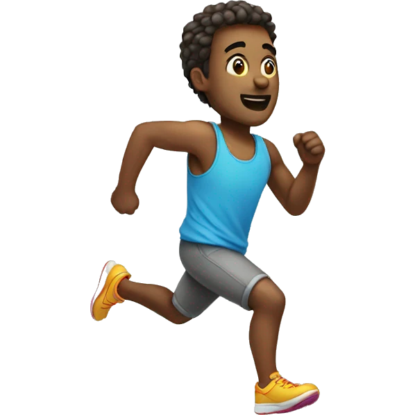 Guy run on rainbow emoji