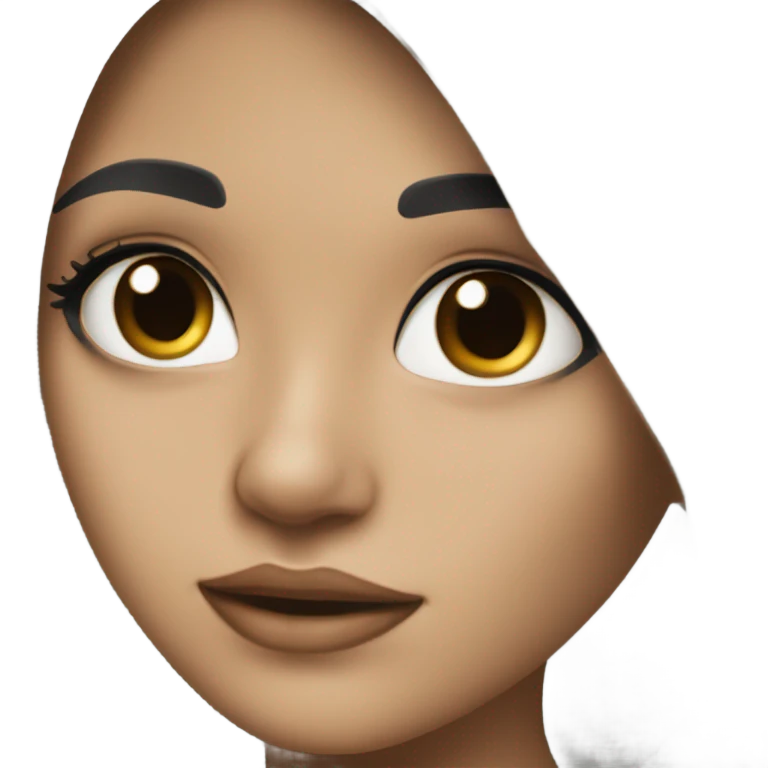 beautiful girl with black hair and white strands near her face emoji
