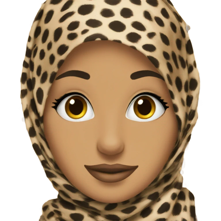 Cheetah print hijab emoji