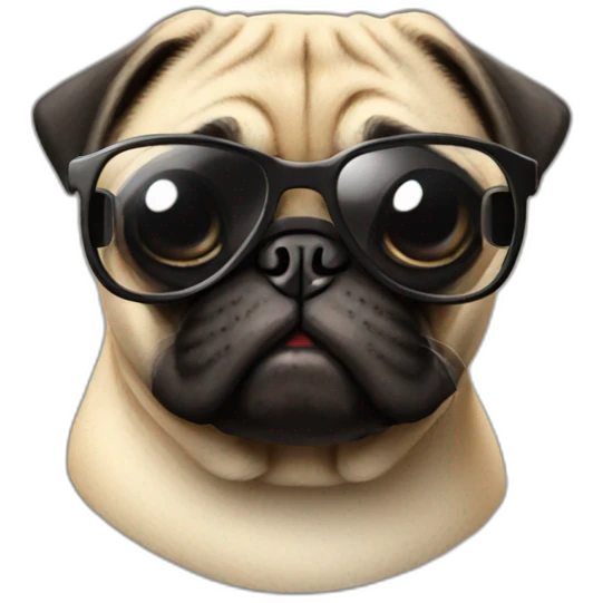 a pug wearing sunglasses emoji