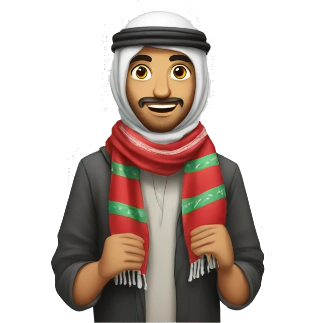 arab with palestine scarf emoji
