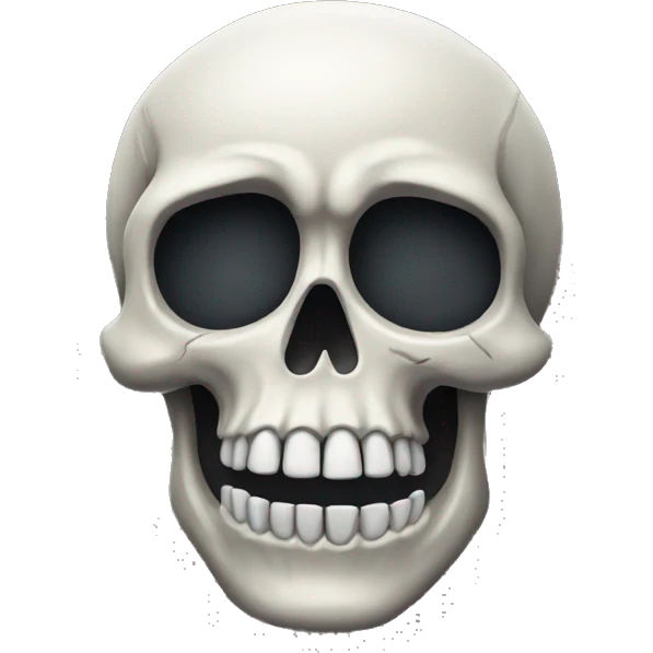Iphone skull but sad emoji
