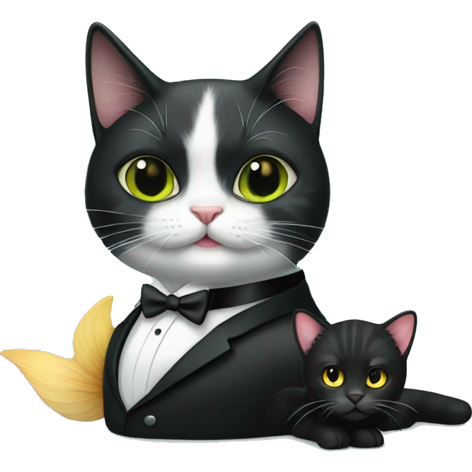 Mermaid with a tuxedo cat emoji