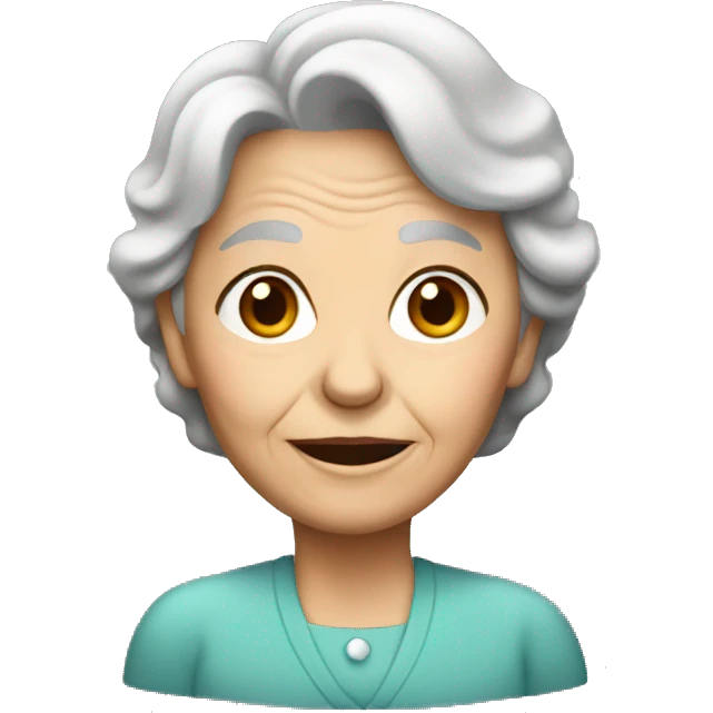 Old lady with brown hair emoji